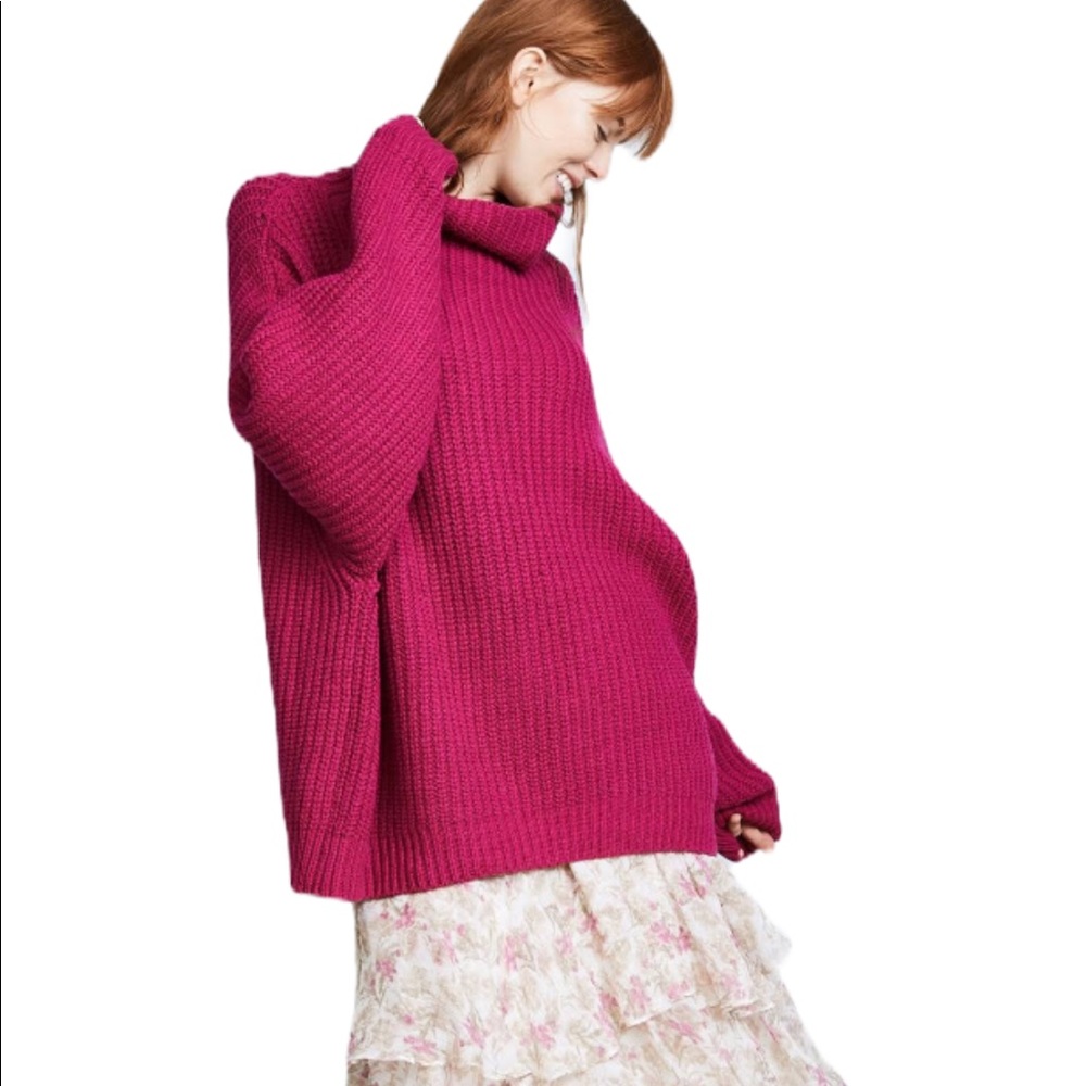 New Free People Swim Too Deep XS Dk Pink Oversized